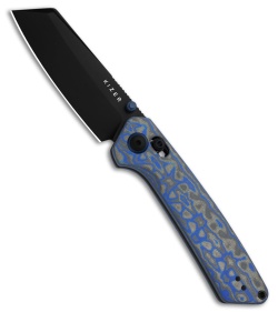 Kizer Madrac Clutch Lock Knife Blue/Gray Vortex Micarta (3" Black Nitro-V)