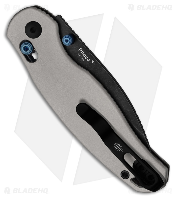 Kizer Phoca CD Clutch Lock Knife Light Gray Aluminum (3" Black SW) V3781CDA2