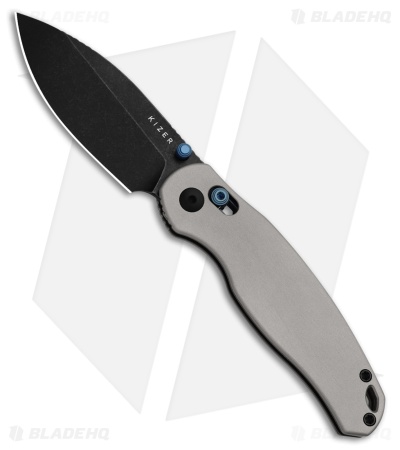 Kizer Phoca CD Clutch Lock Knife Light Gray Aluminum (3" Black SW) V3781CDA2