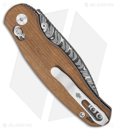 Kizer Phoca CD Clutch Lock Knife Mkuruti Wood (3" Damascus) V3781CDA3