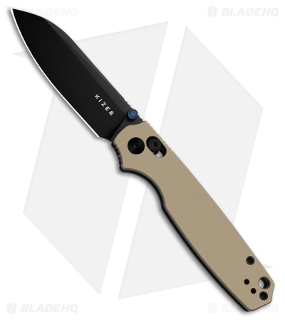 Kizer Pokiman Clutch Lock Knife Tan Aluminum