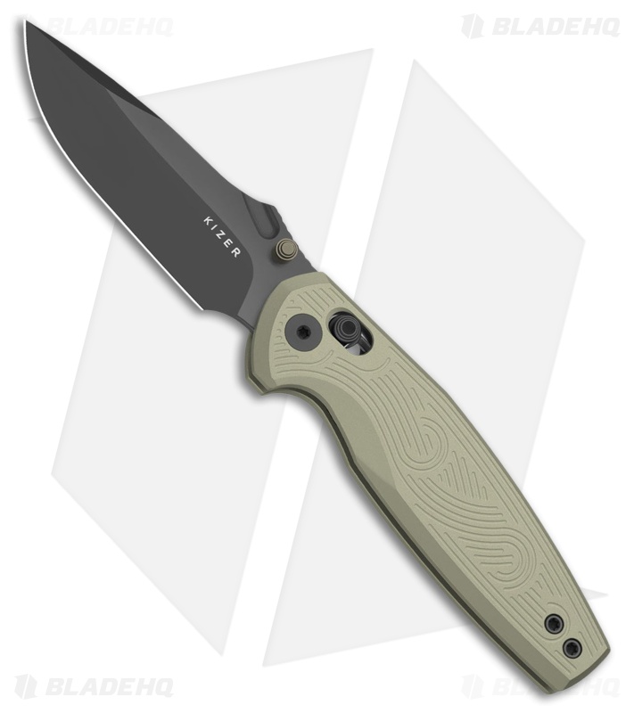 Kizer Khamsin Clutch Lock Knife Sand Aluminum (4.1" Gray PVD/Stonewashed)