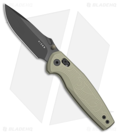 Kizer Khamsin Clutch Lock Knife Sand Aluminum (4.1" Gray PVD/Stonewashed)
