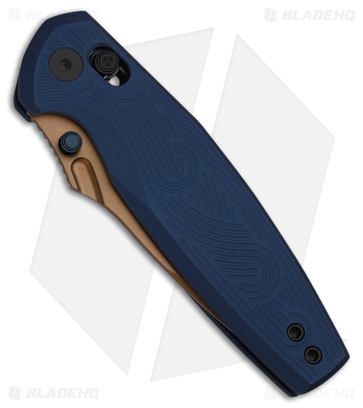 Kizer Khamsin Clutch Lock Knife Navy Blue Aluminum (4.1" Sunset Metal PVD)