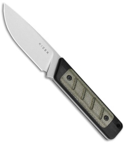 Kizer Smolt Fixed Blade Knife Black G-10/Green Micarta (2.9" Satin) 1063A6