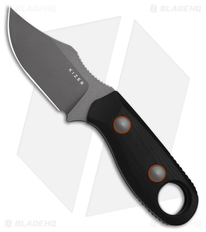 Kizer Beaver 2 Fixed Blade Knife Black G-10 (2.75" Gray SW) 1078A3