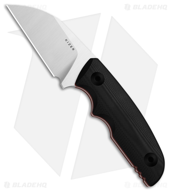 Kizer Snick Fixed Blade Knife Two-Tone Black/Red G-10 (2.7" Satin AEB-L)