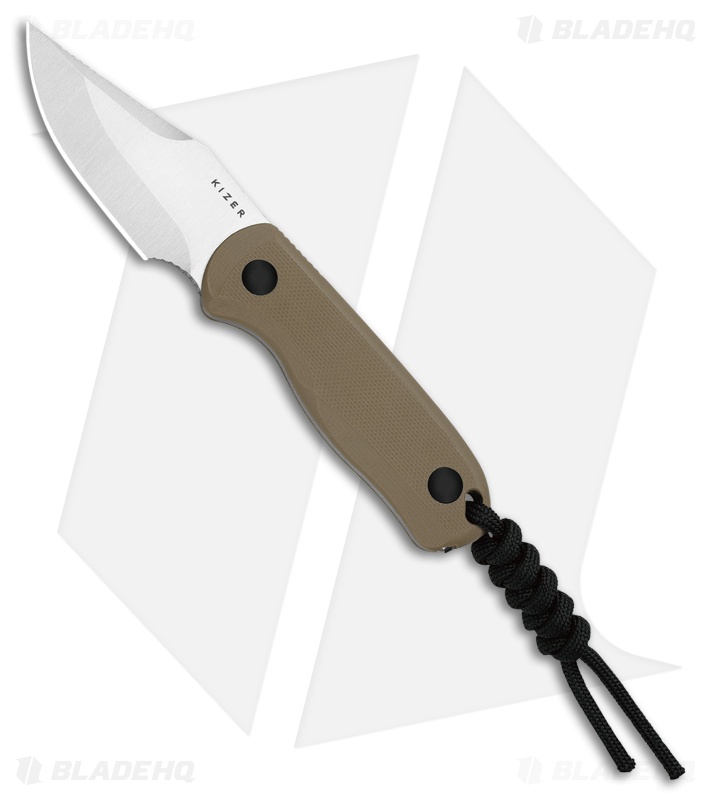 Kizer Drop Bear Clip Point Fixed Blade Knife G-10 (2.6" Satin) 1092A2