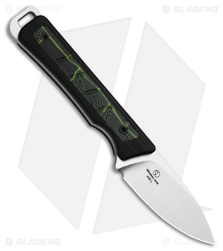 Kizer Whiskey Jack Fixed Blade Knife Black/Green G-Mascus (2.1" Satin) 