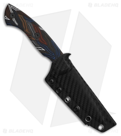 Kizer Hissbite Fixed Blade Knife Damascus G-10 (3.9" Black)