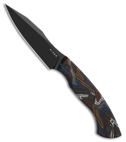 Kizer Hissbite Fixed Blade Knife Damascus G-10 (3.9" Black)