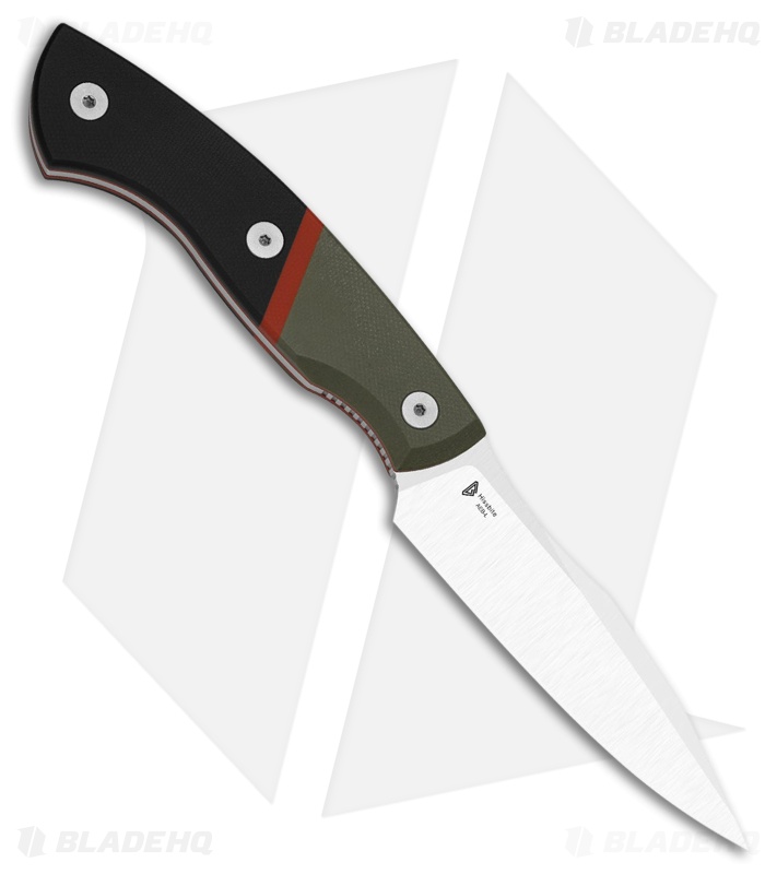 Kizer Hissbite Fixed Blade Knife Olive Green/Black/Red G-10 (3.9" Satin)