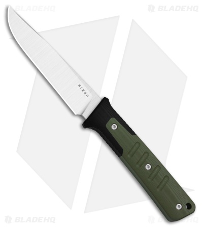 Kizer Area Eight Fixed Blade Knife Green/Black G-10 (4.2" Satin)