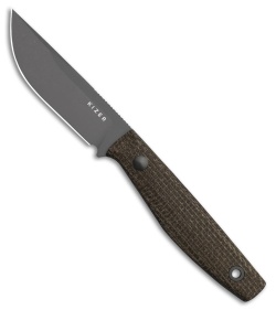 Kizer Dingo Fixed Blade Knife Brown Micarta (3.51" Gray PVD)