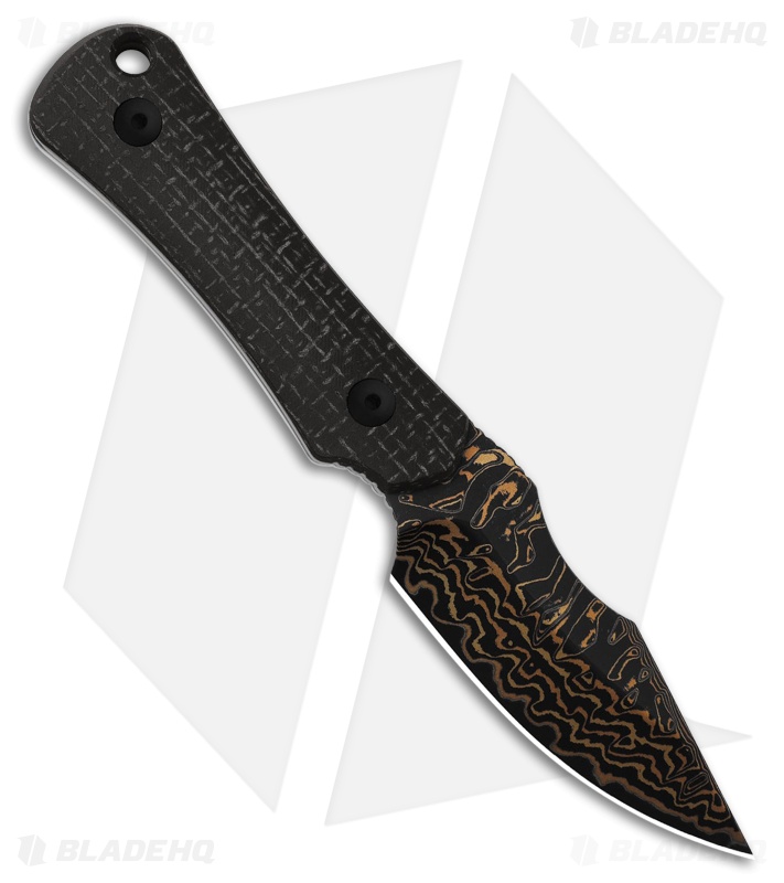 Kizer Cutlery Bone Fixed Blade Knife Black Micarta (3.2" Copper Damascus)