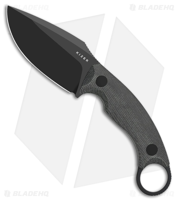 Kizer Cutlery Cabox II Fixed Blade Knife Micarta (3.6" Black PVD)