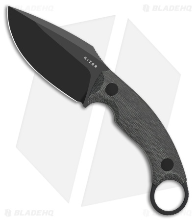 Kizer Cutlery Cabox II Fixed Blade Knife Micarta (3.6" Black PVD)