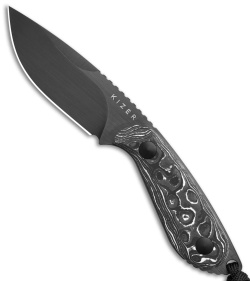 Kizer Kizer Buddy Fixed Blade Knife Fatcarbon White Storm (3" Brushed/DLC) 1081A9 - $159.00 at Blade HQ