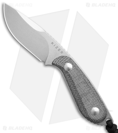 Kizer Buddy Fixed Blade Micarta Drop Point Satin 14C28N
