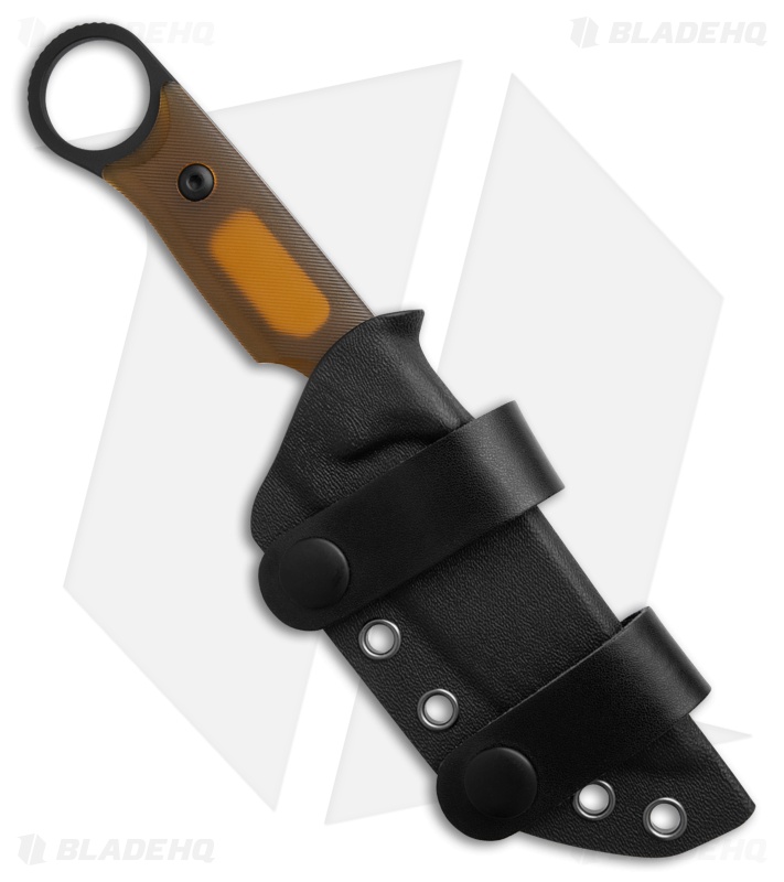 Kizer Cabox Fixed Blade Knife Honey Amber PEI Black