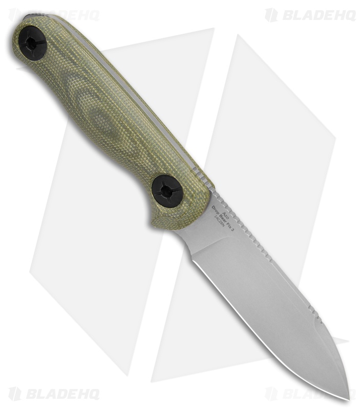 Kizer Drop Bear 3 Fixed Blade Knife Micarta (3.8" Stonewash) 1101A2