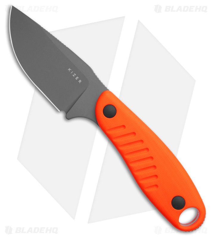 Kizer Hare Fixed Blade Knife Orange G-10 Black 1077A1