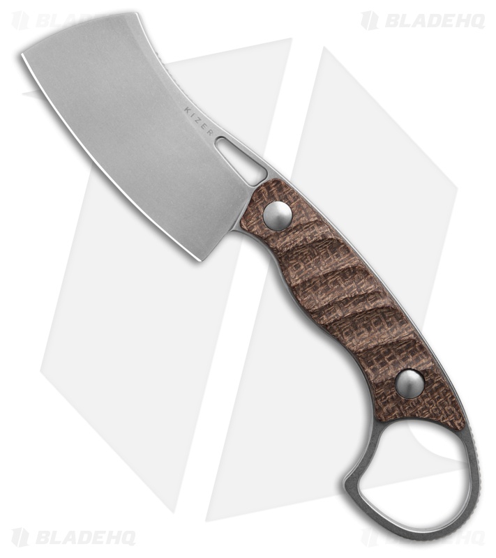Kizer Little Rhino Fixed Blade Knife Burlap Micarta SW