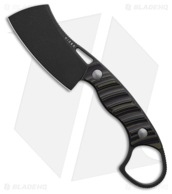 Kizer Little Rhino Fixed Blade Knife Black/Green G-10 Black