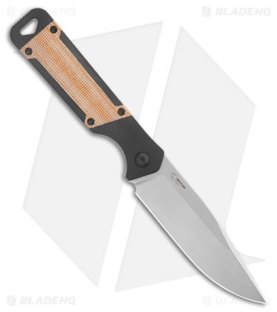 Kizer Militaw Fixed Blade Knife Black G-10 + Brown Micarta Inlay (3.8" Satin)