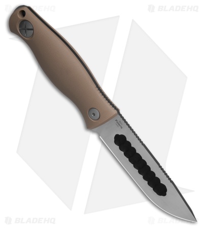 Kizer Polaris Fixed Blade Knife Tan G-10 (4.2" Black) 1100A4