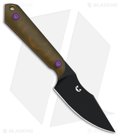 Kizer Maverick Customs Harpoon Mini Fixed Blade Knife PEI Pumpkin (Black)
