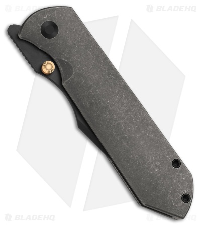 Kizer Maverick Customs Harpoon Fold Frame Lock Knife Dark Gray SW Ti (3.4" DLC) 
