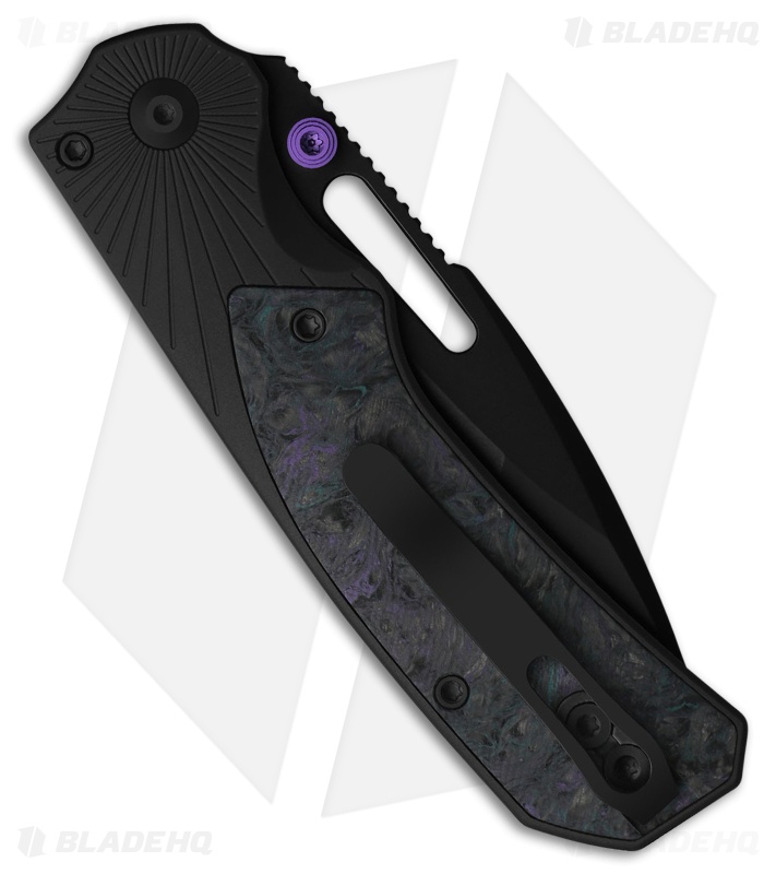 Kizer Durandal Button Liner Lock Knife BLK Al/FatCarbon Dark Matter (3.45" PVD)