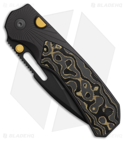Kizer Durandal Button Liner Lock Knife Black Al/FC Camo Gold (3.45" Gray PVD)