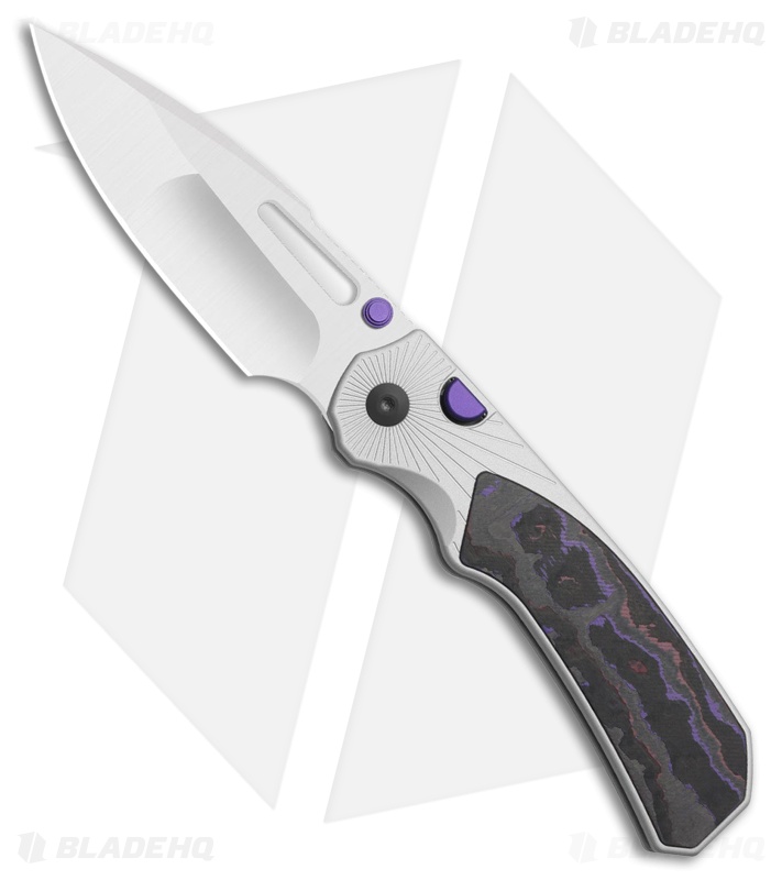 Kizer Durandal Button Liner Lock Knife Al/FatCarbon Purple Haze (3.45" Satin)