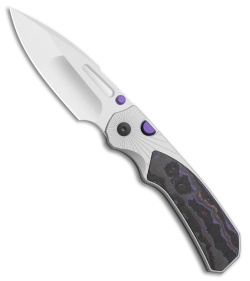 Kizer Durandal Button Liner Lock Knife Al/FatCarbon Purple Haze (3.45" Satin)