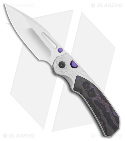 Kizer Durandal Button Liner Lock Knife Al/FatCarbon Purple Haze (3.45" Satin)