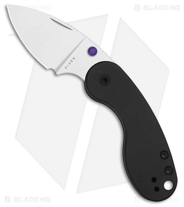Kizer Microbe DSJ AirTi Detent Slip Joint Knife Black Aluminum (2.2" Satin)