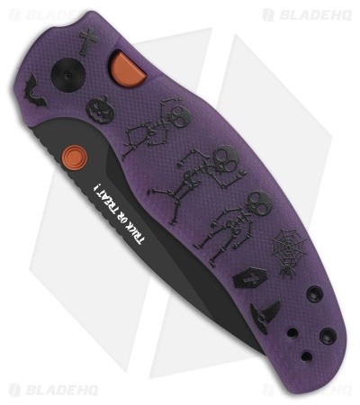 Kizer Sheepdog Button Liner Lock Knife Purple GID G10/GID Acrylic (2.95" Black)