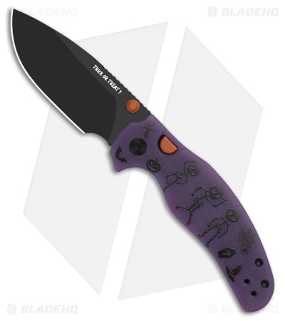 Kizer Sheepdog Button Liner Lock Knife Purple GID G10/GID Acrylic (2.95" Black)