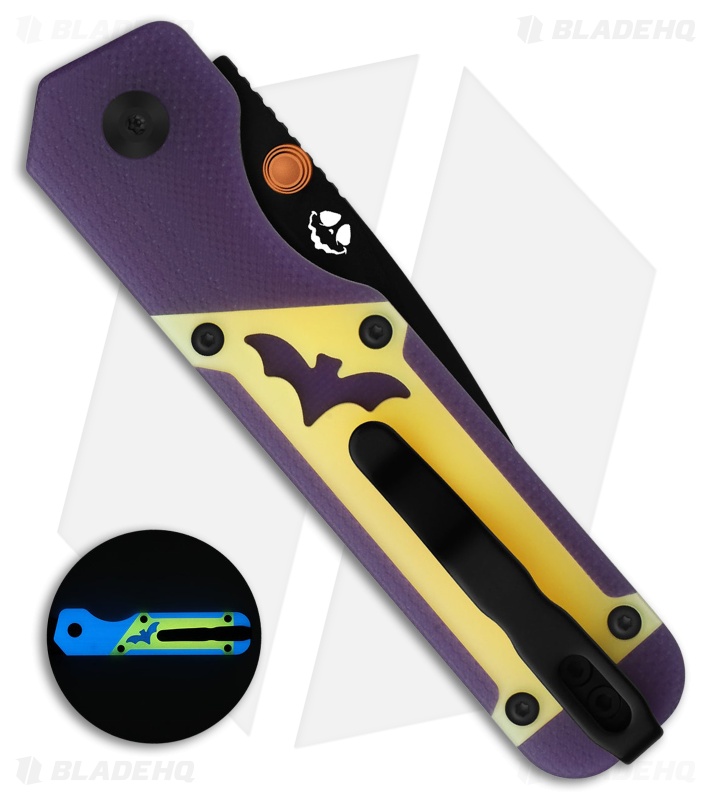 Kizer Militaw 3.1 Button Liner Lock Knife GID Purple G10/GID Acrylic (3.1" PVD) 