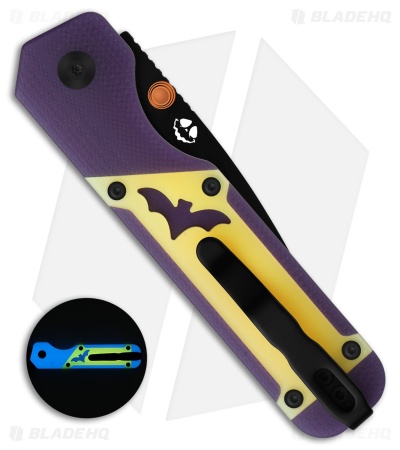 Kizer Militaw 3.1 Button Liner Lock Knife GID Purple G10/GID Acrylic (3.1" PVD) 