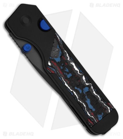 Kizer Militaw Button Liner Lock Knife Black Al/FatCarbon Nebula (3.4" DLC)