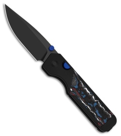 Kizer Militaw Button Liner Lock Knife Black Al/FatCarbon Nebula (3.4" DLC)
