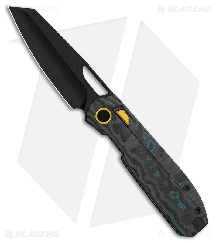 Kizer Cutlery Mash Button Liner Lock CamoCarbon Shipwreck (3.2" Black PVD SW)