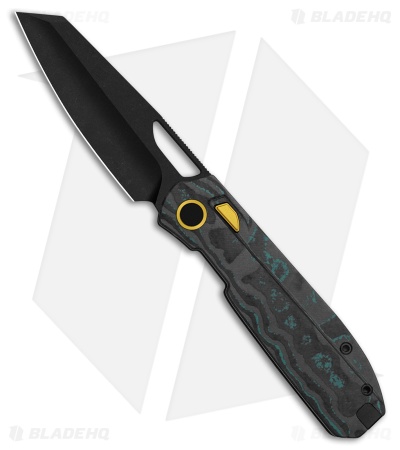 Kizer Cutlery Mash Button Liner Lock CamoCarbon Shipwreck (3.2" Black PVD SW)