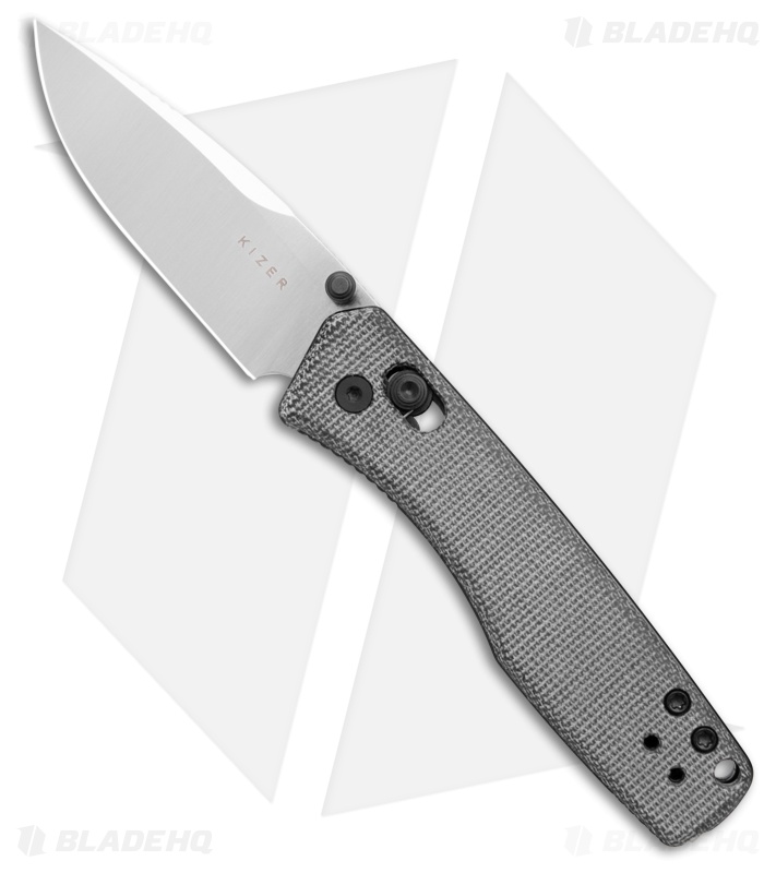 Kizer Aegis Clutch Lock Black Micarta Drop Point Satin AEB-L