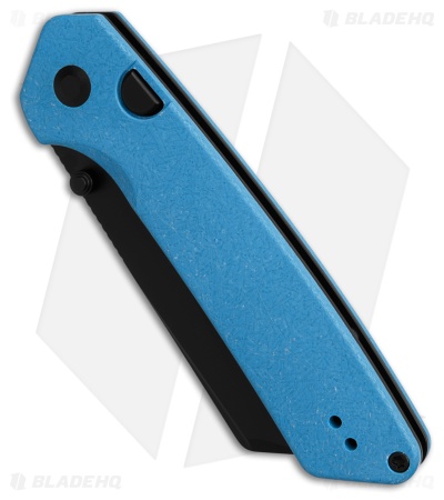 Kizer Cutlery Madrac  Button Lock Knife Ocean Blue FatCarbon (3" Black PVD)