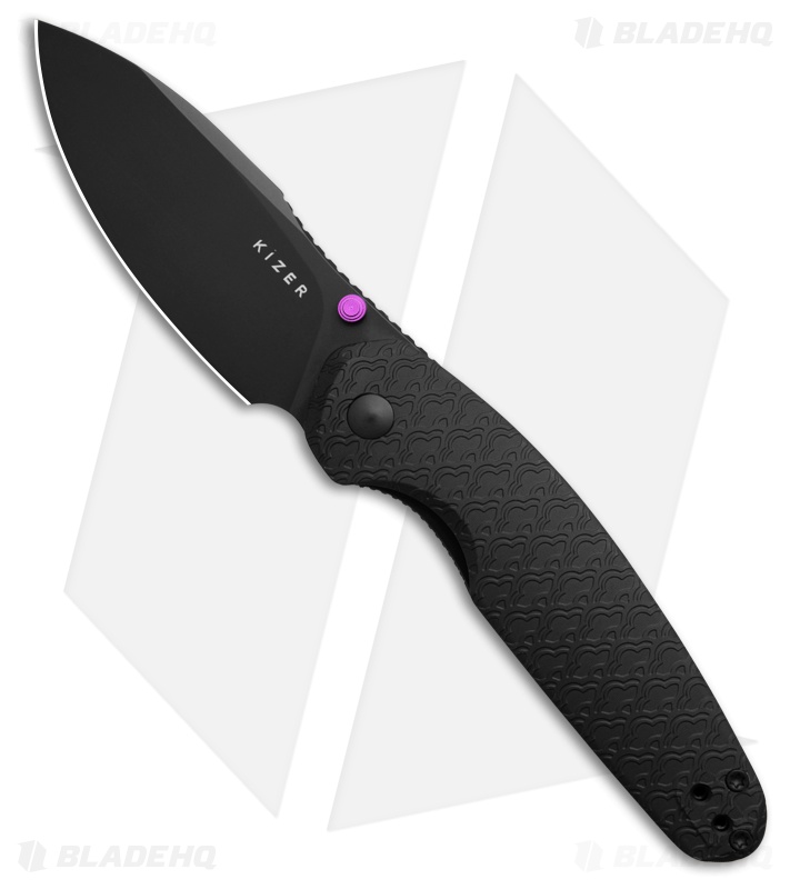 Kizer Meteora Black Al Drop Point Black PVD Nitro-V