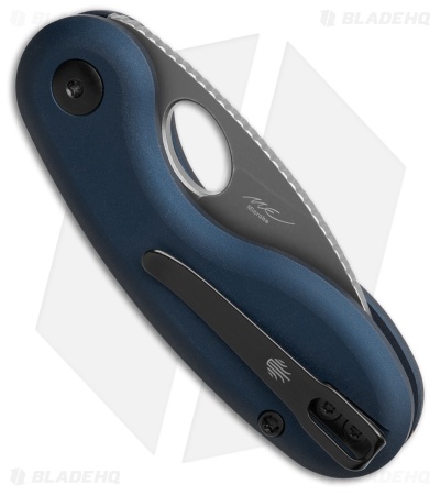 Kizer Microbe Button Lock Knife Blue Aluminum (Stonewashed 14C28N)